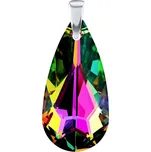 Stříbrný přívěsek Kapka 24mm zelená se Swarovski® Crystals