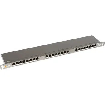 Rozvaděč SOLARIX Patch panel STP 24xRJ45 CAT5E s vyvazovací lištou 0,5U 19" High-density 24000145