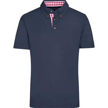 Pánská móda James&amp;Nicholson Pánská polokošile JN716 Navy-Red XXL