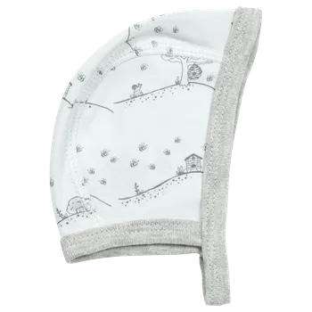 Kojenecká čepice ČEPIČKA FIXONI LITTLE BEE, S KRAJINKOU, MODRÁ Velikost: 56