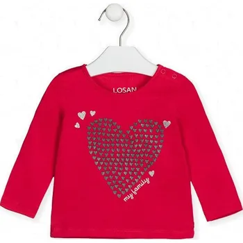 TRIČKO LOSAN SE SRDÍČKEM, MEDIUM RED Velikost: 80