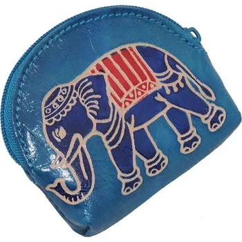 Peněženka Kožená peněženka na drobné Slon mincovka modrá