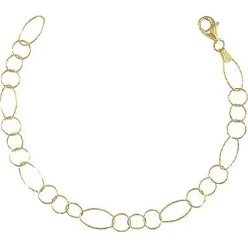 Náramek Stříbrný náramek oválky DC zlacený délka náramku 17+3cm