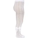 DĚTSKÉ PUNČOCHÁČE CONDOR HÁČKOVANÉ S MAŠLÍ, WHITE Velikost: 3 | výška 90-97 cm