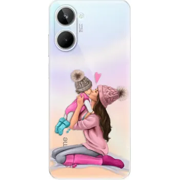 Pouzdro na mobilní telefon Odolné silikonové pouzdro iSaprio - Kissing Mom - Brunette and Girl - Realme 10