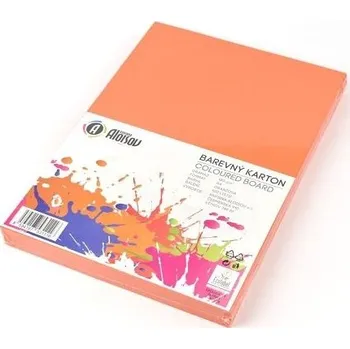 Barevný papír Barevný karton A4/ 100 ks, 180g, oranžový