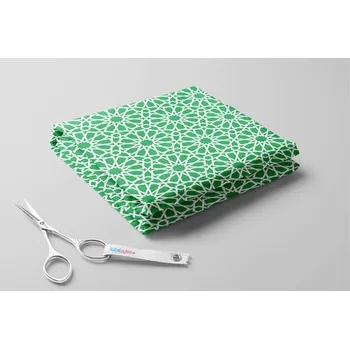 Softshell s beránkem, Geometrické květiny Barva: Zelená