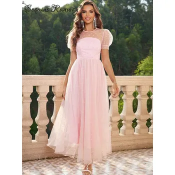 Dámské šaty Dlouhé plesové šaty Sequins SQ676 Barva: Růžová, Velikost: XS