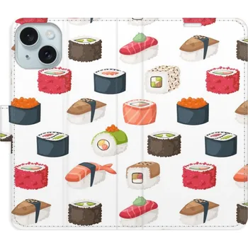 Pouzdro na mobilní telefon Flipové pouzdro iSaprio - Sushi Pattern 02 - iPhone 15 Plus