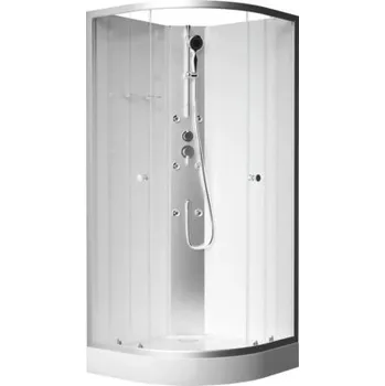 Sprchový set Sprchový box Aurlane White Ocean 90 x 90 x 210 cm matně stříbrná