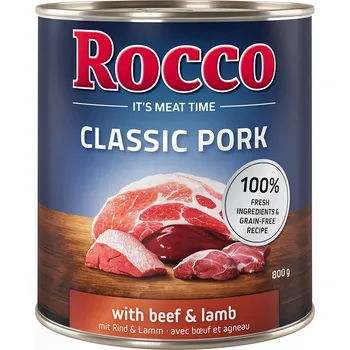 Krmivo pro psa 24x800g Rocco Classic Pork - hovězí a jehněčí