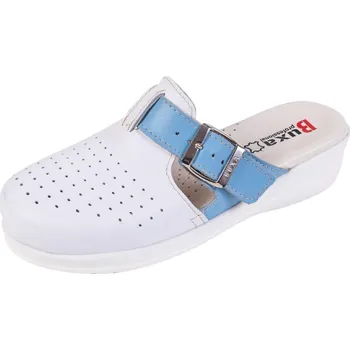 Pracovní obuv Buxa Dámská zdravotní obuv MED21 bílá se světle modrým páskem přes nárt Velikost: 40