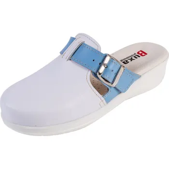 Pracovní obuv Buxa Dámská zdravotní obuv MED20 bílá se světle modrým páskem přes nárt Velikost: 35