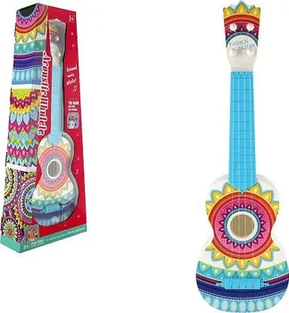 Hudební nástroj pro děti Teddies Kytara/ukulele s trsátkem 55 cm barevná