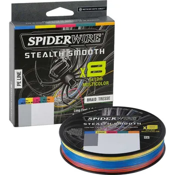 Spiderwire šňůra Stealth Smooth 8 Multicolor 0.23mm 23.6kg, 300m (Měkká a hedvábně hladká pletená šňůra, která nedělá žádné kompromisy, pokud jde o sílu, citlivost nebo průměr.)