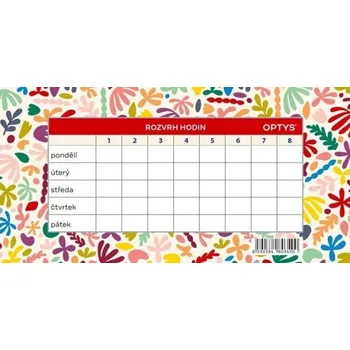 Tiskopis Rozvrh hodin OPTYS, barevný motiv