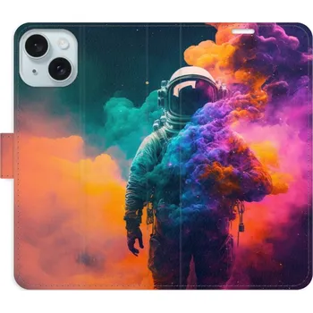 Pouzdro na mobilní telefon Flipové pouzdro iSaprio - Astronaut in Colours 02 - iPhone 15 Plus