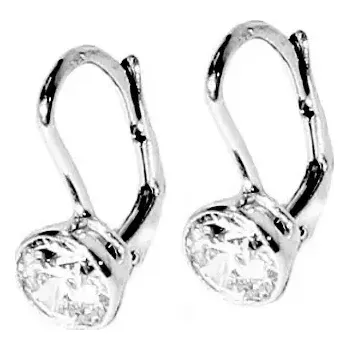 Náušnice Stříbrné náušnice čiré zirkony - NK1050 (Stříbrné náušnice se zirkony 6 mm)
