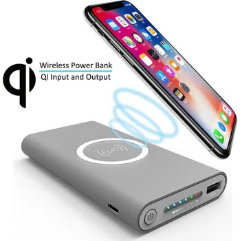 Powerbanka Powerbanka Qi 10000mAh bezdrátová pro IPhone Samsung Rychlá přenosná nabíječka