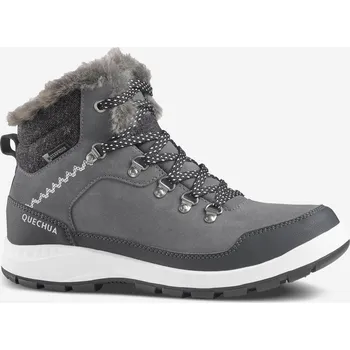 Dámská treková obuv QUECHUA Dámské turistické polovysoké nepromokavé kožené boty SH 900 36 ŠEDÁ