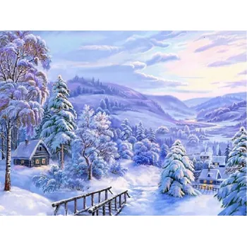 Diamantové malování DIAMANTOVÁ MOZAIKA ZIMNÍ KRAJINA 07 - SLEVA -50%