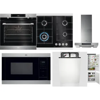 Set domácích spotřebičů AEG Mastery SteamBake BCK455350M + AEG Mastery SpeedBurner HKB64420NB + AEG Mastery DBB5660HM + AEG Mastery MSB2547D-M + AEG Mastery GlassCare FSE73407P + AEG TSC6M181ES