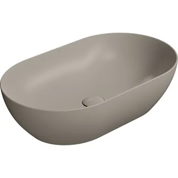 PURA keramické umyvadlo na desku 60x37cm, tortora mat