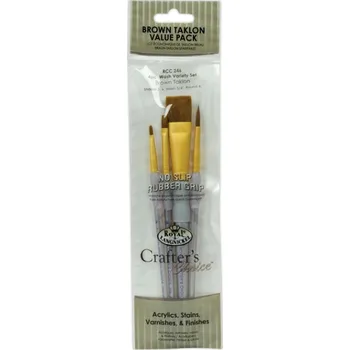 Umělecký štětec Royal Langnickel Malířské štětce 4ks ,,Brown Taklon Wash Variety B " č. 2,6,6,3/4