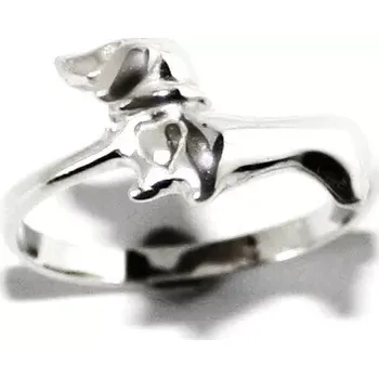 Prsten Stříbrný prsten jezevčík - T320 (Stříbrný prsten psa jezevčíka)