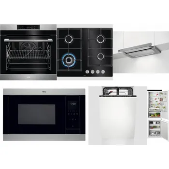Set domácích spotřebičů AEG BPK742380M + AEG Mastery SpeedBurner HKB64420NB + AEG DPE5660M + AEG Mastery MSB2547D-M + AEG Mastery GlassCare FSE73407P + AEG TSC6M181ES