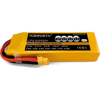 RC model letadla Akumulátor TCBWORTH Baterie 2S 7.4V 6000mAh 60C RC Drone LiPo