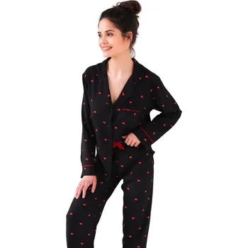 Dámské pyžamo Dámské pyžamo SENSIS.1288 černá/červená XL 0