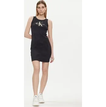 Dámské šaty Calvin Klein Jeans Letní šaty Archival Monologo J20J223069 Černá Slim Fit L