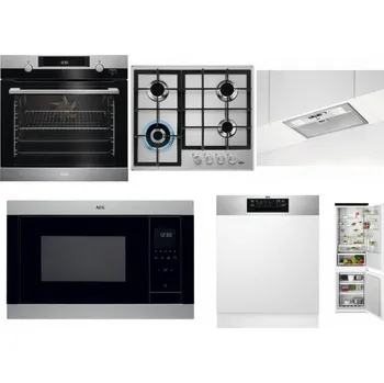 Set domácích spotřebičů AEG Mastery SteamBake BCK455350M + AEG Mastery StepPower HGB64420SM + AEG DGB3523S + AEG Mastery MSB2547D-M + AEG FEE72706PM + AEG TSC6M181ES