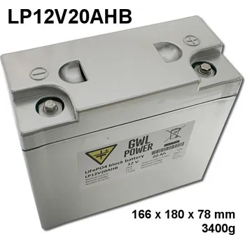 Záložní baterie Akumulátor Lithium Battery LiFePO4 (12V/20Ah) LP12V20AHB