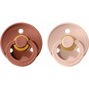 BIBS Colour dudlíky z přírodního kaučuku 2ks velikost 2 (6-18měs) Wodchuck/Blush