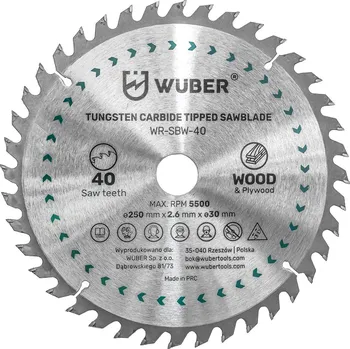 Pilový kotouč WUBER Pilový kotouč 250x2,6x30mm 40zubů W60080