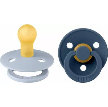 BIBS Colour dudlíky z přírodního kaučuku 2ks velikost 1 (0-6měs) Dusty Blue/Steel Blue (110428)