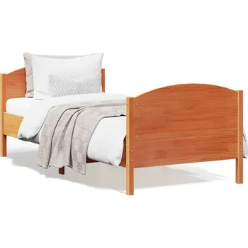 Postel vidaXL Postel bez matrace voskově 75 x 190 cm masivní borovice [842574] Barva: Hnědá