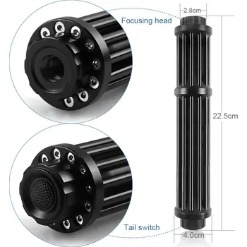 Měřící laser CWLASER Nejvýkonnější vypalovací laserový vojenský laser 450nm zaostřitelný Gatling Plus modrý laserový ukazatel