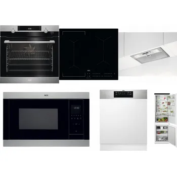 Set domácích spotřebičů AEG Mastery SteamBake BCK455350M + AEG Mastery Bridge IKE64441IB + AEG DGB3523S + AEG Mastery MSB2547D-M + AEG FEE72706PM + AEG TSC6M181ES