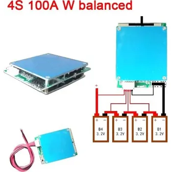 Záložní baterie Balancér 4S 12.8V 100A LiFePO4 BMS ochrana PCB
