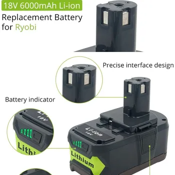 dobíjecí baterie 18V 6000mAh lithium-iontová pro akumulátorové nářadí Ryobi ONE
