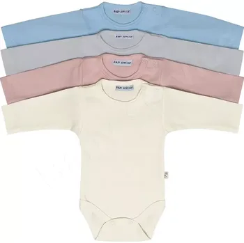 Kojenecký body Bavlněné body dlouhý rukáv jednobarevné Městečko béžová velikost 86