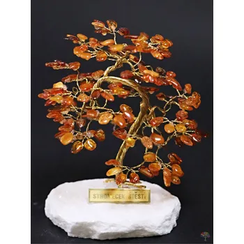 Drahý kámen Magieprirody.cz Jantarový stromeček štěstí 13 cm - R5 - #218