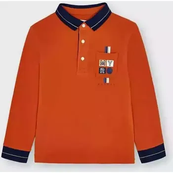 Chlapecké tričko Chlapecké triko polo dlouhý rukáv Mayoral 4160-54 oranžové velikost 122 (4160-54)