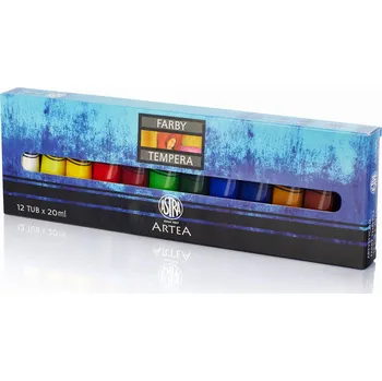 Speciální výtvarná barva Astra Umělecké temperové barvy Artea 12 barev 20 ml 309964