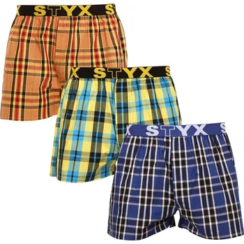 3PACK pánské trenky Styx sportovní guma vícebarevné (3B092140) XXL Možnost vrácení zboží ZDARMA do 120 dnů!