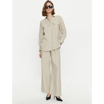 Dámské kalhoty Marella Kalhoty z materiálu Nizere 2413131212 Écru Relaxed Fit 40