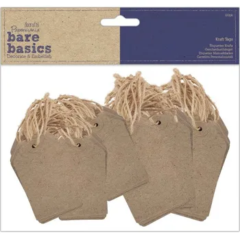 Jednorázové nádobí WEST DESIGN PRODUCTS LIMITED Visačky sada 2 velikosti kraft hnědé (100ks)